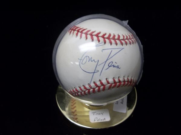 Tony Pena, Sr. Autographed Official AL Bobby Brown Baseball