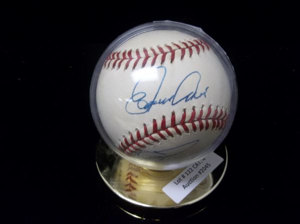 Edgar Renteria Autographed Official NL Leonard Coleman Baseball