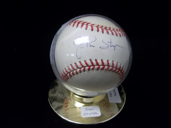 John Stuper Autographed Official NL Leonard Coleman Baseball