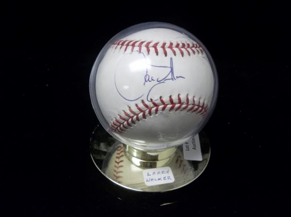Larry Walker Autographed Official MLB Bud Selig Baseball