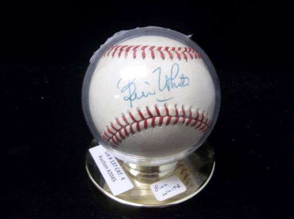 Bill White Autographed Official NL Chub Feeney Baseball