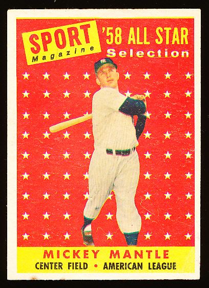 1958 Topps Baseball- #487 Mickey Mantle All Star