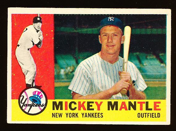 1960 Topps Baseball- #350 Mickey Mantle, Yankees