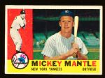 1960 Topps Baseball- #350 Mickey Mantle, Yankees
