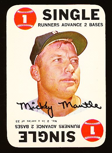 1968 Topps Baseball Game Card- #2 Mickey Mantle