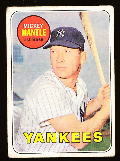 1969 Topps Baseball- #500 Mickey Mantle, Yankees