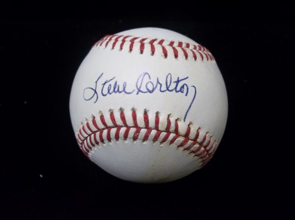 Steve Carlton Autographed Official NL Bart Giamatti Bsbl.