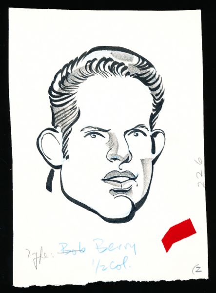 Murray Olderman Original Drawing- Bob Berry, Football
