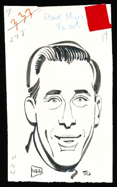 Murray Olderman Original Drawing- Dave Marr, Golf