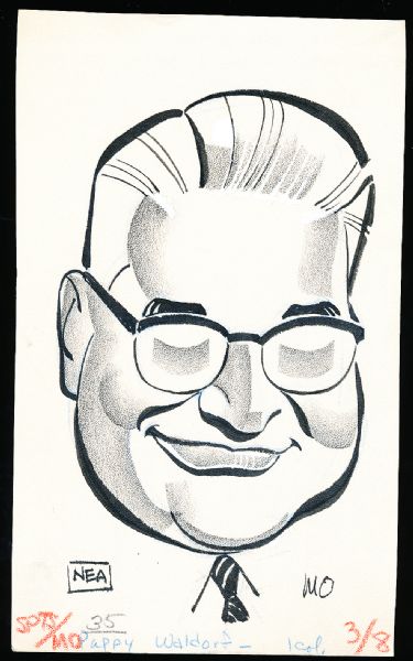 Murray Olderman Original Drawing- Pappy Waldorf, Football