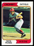 1974 Topps Bb- #300 Pete Rose, Reds- 2 Cards