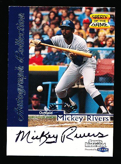 1999 Sports Illustrated Bb- “Autographs”- Mickey Rivers, Yankees