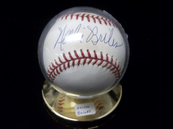 Nellie Briles Autographed Official AL Bobby Brown Baseball