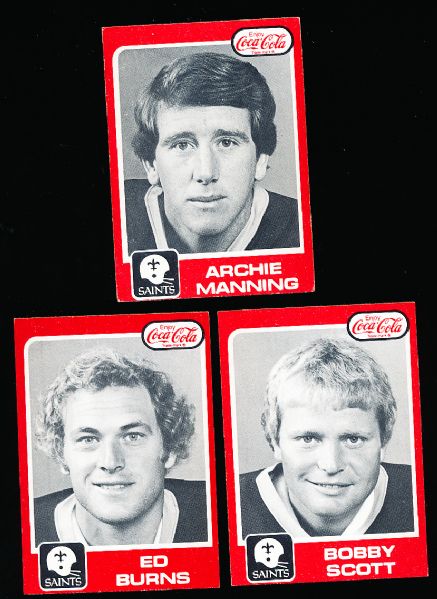 1979 Coca-Cola New Orleans Saints Complete Set of 45 with Mr. Pibb Ad Card