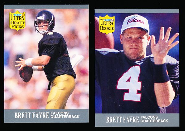 1991 Ultra Football- 2 Diff. Brett Favre Rookie Year Cards