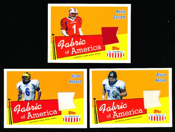 2003 Topps All-American Ftbl.- 5 Diff. “Fabric of America” Senior Bowl Game-Worn Jersey Inserts