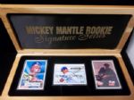 1995 PCS/Sports Authority Bsbl. “Mickey Mantle Rookie Signature Series”- 1 Complete Set of 3 Porcelain Cards- with 2 Autographed!