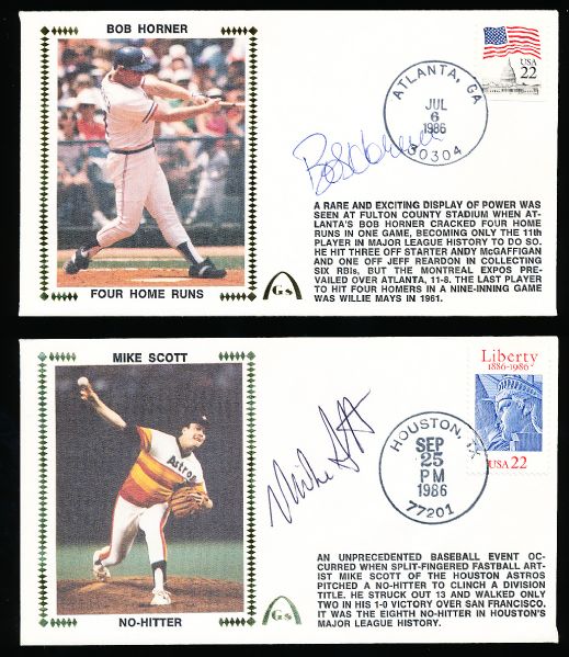 1986 Gateway Cachet Autographed Bsbl. Covers- 2 Diff.