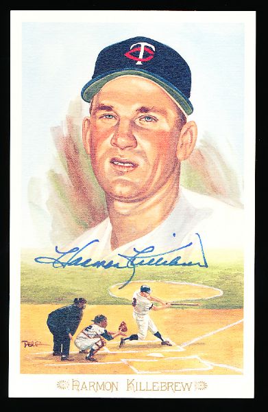 1989 Perez-Steele Celebration Bsbl. Postcard- #23 Harmon Killebrew, Twins- Autographed
