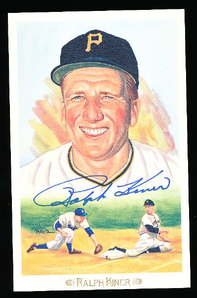 1989 Perez-Steele Celebration Bsbl. Postcard- #24 Ralph Kiner, Pirates- Autographed