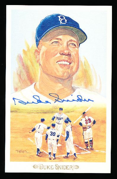 1989 Perez-Steele Celebration Bsbl. Postcard- #38 Duke Snider, Brooklyn Dodgers- Autographed