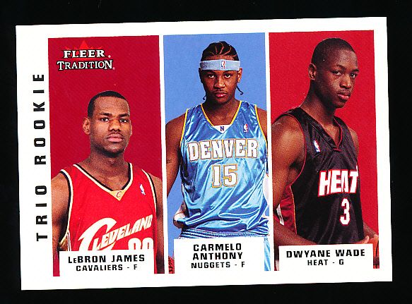 2003-04 Fleer Bskbl. #300 LeBron James/ C. Anthony/ D. Wade