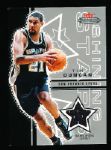 2003-04 Fleer Mystique Bskbl. “Shining Stars Jersey” #TD Tim Duncan, Spurs