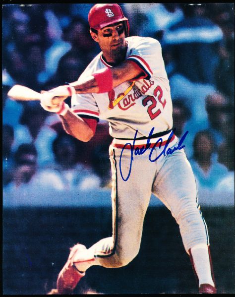 Jack Clark Autographed St. Louis Cardinals 8 x 10 Color Photo