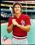 Tom Herr Autographed St. Louis Cardinals 8 x 10 Color Photo