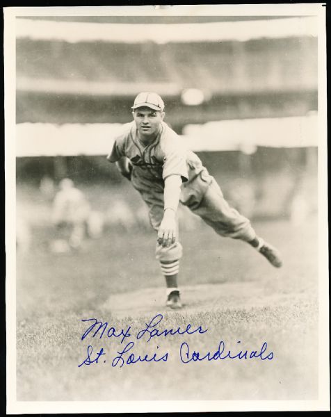 Max Lanier Autographed St. Louis Cardinals 8 x 10 B/W Photo