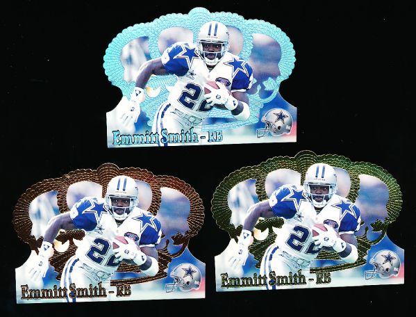 1995 Crown Royale Ftbl. #125 Emmitt Smith, Cowboys- 3 Diff. Cards