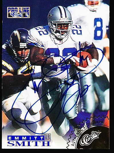 1996 Pro Line Ftbl. “Autographs”- Emmitt Smith, Cowboys