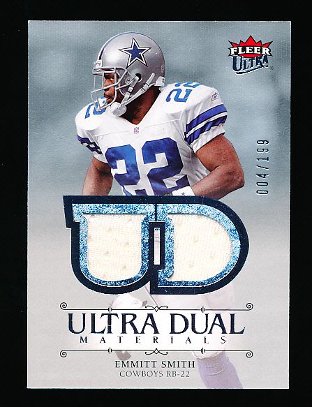 2007 Ultra Ftbl. “Ultra Dual Materials” #ES Emmitt Smith, Cowboys