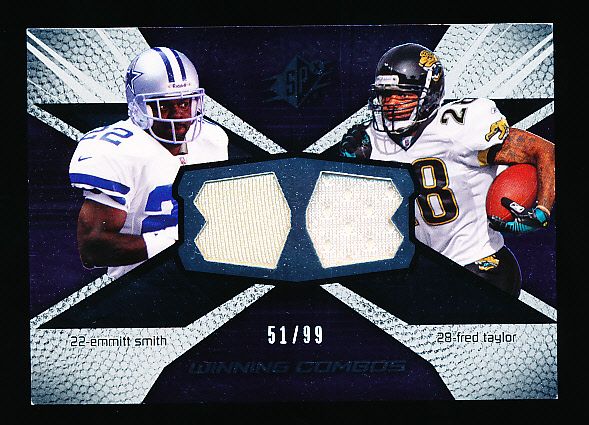2008 SPx Ftbl. “Winning Combos Material” #WC33 Emmitt Smith/ F. Taylor- #51/99