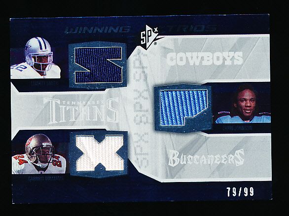2008 SPx Ftbl. “Winning Trios Material” #WT13 Emmitt Smith/ Chr. Johnson/ C. Williams- #79/99.