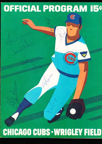 1972 St. Louis Cardinals @ Chicago Cubs Program-Autographed by 8 Cardinals inc. Ken Boyer!