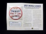 Willabee & Ward 1937 World Series N.Y. Yankees vs. N.Y. Giants Patch