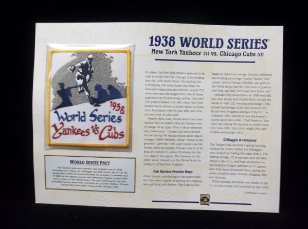 Willabee & Ward 1938 World Series N.Y. Yankees vs. Chicago Cubs Patch