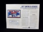 Willabee & Ward 1977 World Series N.Y. Yankees vs. Los Angeles Dodgers Patch