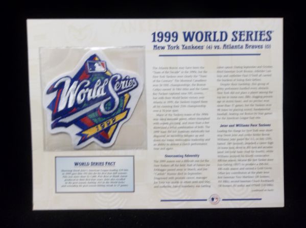 Willabee & Ward 1999 World Series N.Y. Yankees vs. Atlanta Braves Patch