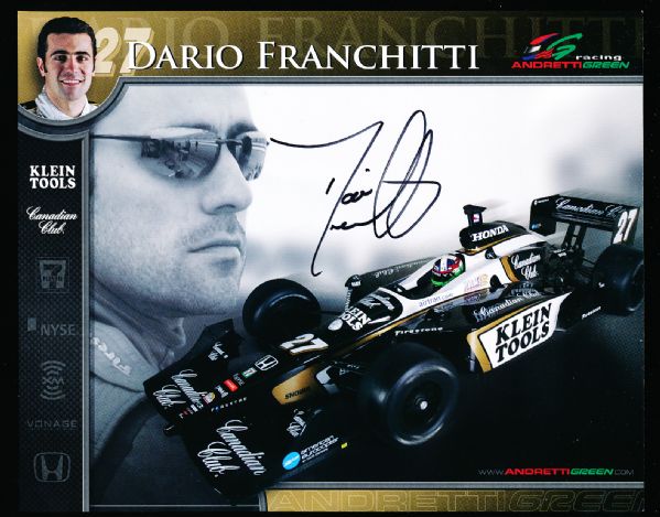 Dario Franchitti Autographed Klein Tools Racing 8” x 10” Handout