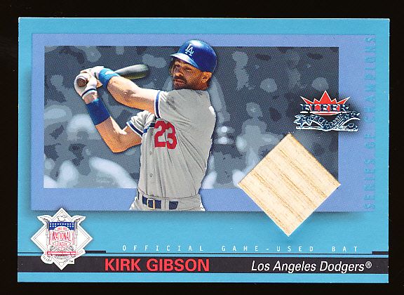 2002 Fleer Fall Classic Bsbl. “Game Bat”- Kirk Gibson, Dodgers