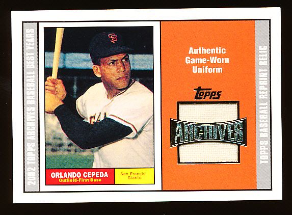 2002 Topps Archives Bsbl. “Game Jersey” #OC Orlando Cepeda, Giants