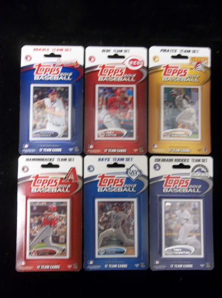 2012 Topps Bsbl.- 7 Diff. Retail Team Sets of 17 Cards