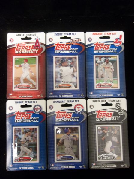 2012 Topps Bsbl.- 7 Diff. Retail Team Sets of 17 Cards