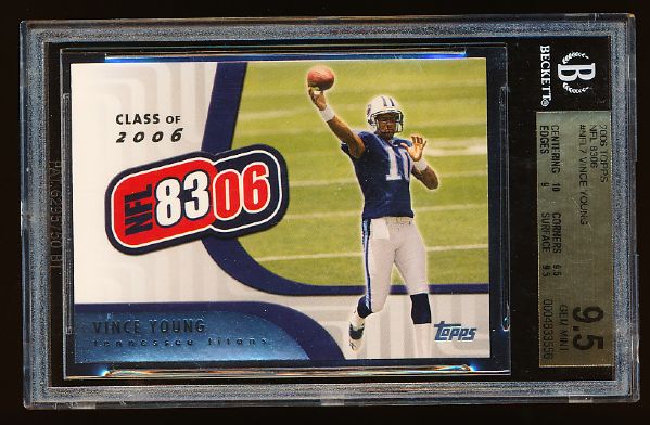 2006 Topps Ftbl. “NFL 8306” #7 Vince Young, Titans- Beckett Grading Service Gem Mint 9.5.