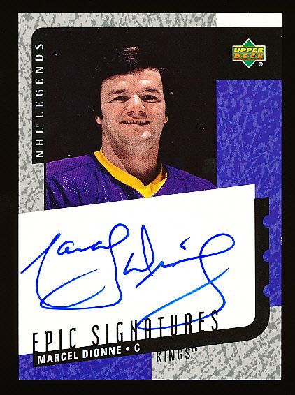 2000-01 Upper Deck Legends Hockey “Epic Signatures” #MD Marcel Dionne, Kings