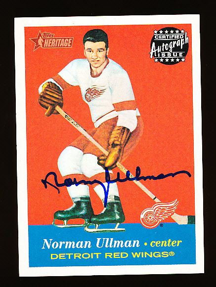 2001-02 Topps Heritage Hockey “Autographs” #NU Norm Ullman, Red Wings