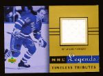 2001-02 Upper Deck Legends Hockey “Timeless Tributes Jersey” #LF Guy LaFleur, Rangers