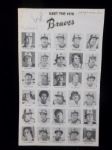 1978 Atlanta Braves Team Issued 8-¼” x 14” Sheet- Autographed by 13 Braves